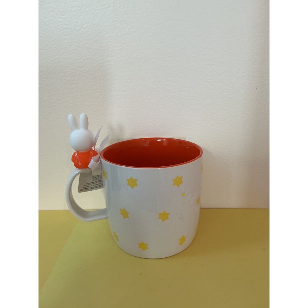 Miffy Bunny Yellow Star Ceramic Mug Orange‎ Interior with Miffy Charm by Magenta - Picture 3 of 5
